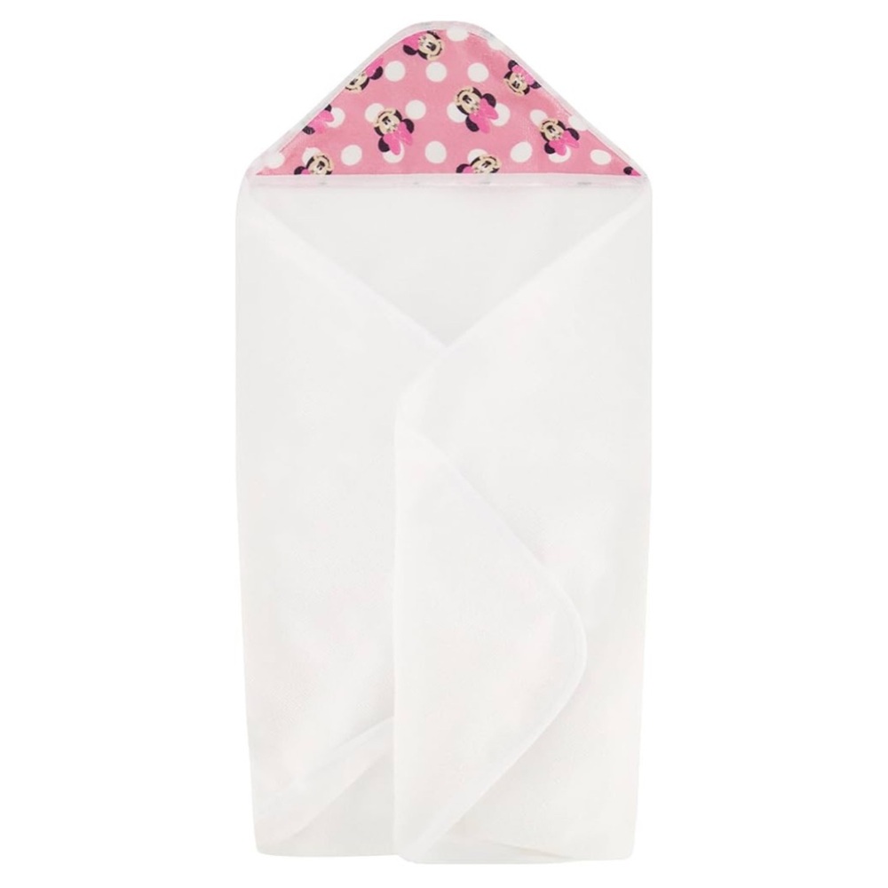 Disney Cudlie Baby Girl Minnie Mouse 2 Pack Rolled/Carded Hooded Towels in Happy - Picture 3 of 4